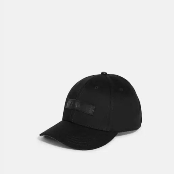 NWT COACH BLACK MIXED MEDIA BASEBALL CAP - Picture 1 of 8